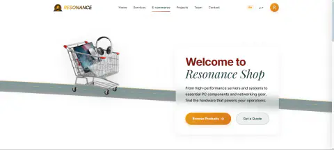 Screenshot of Resonance Website